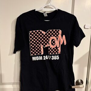 Soft Style Black Kids Tee with Heart Pattern